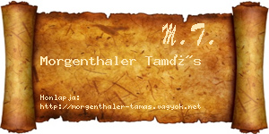 Morgenthaler Tamás névjegykártya